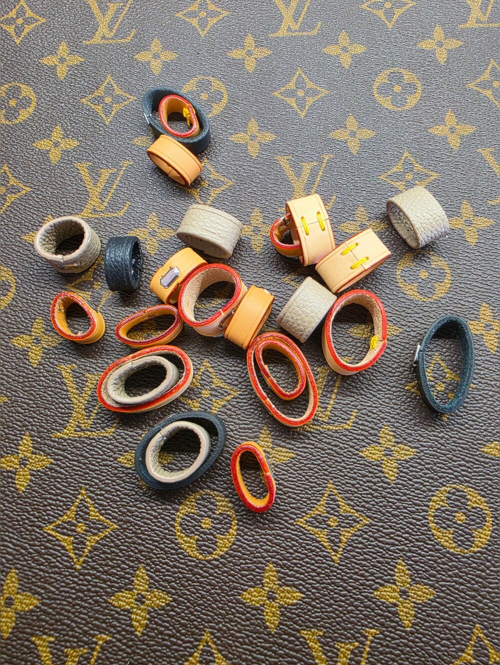 Louis Vuitton Name Tag Strap Loops in Orange, Black, Beige